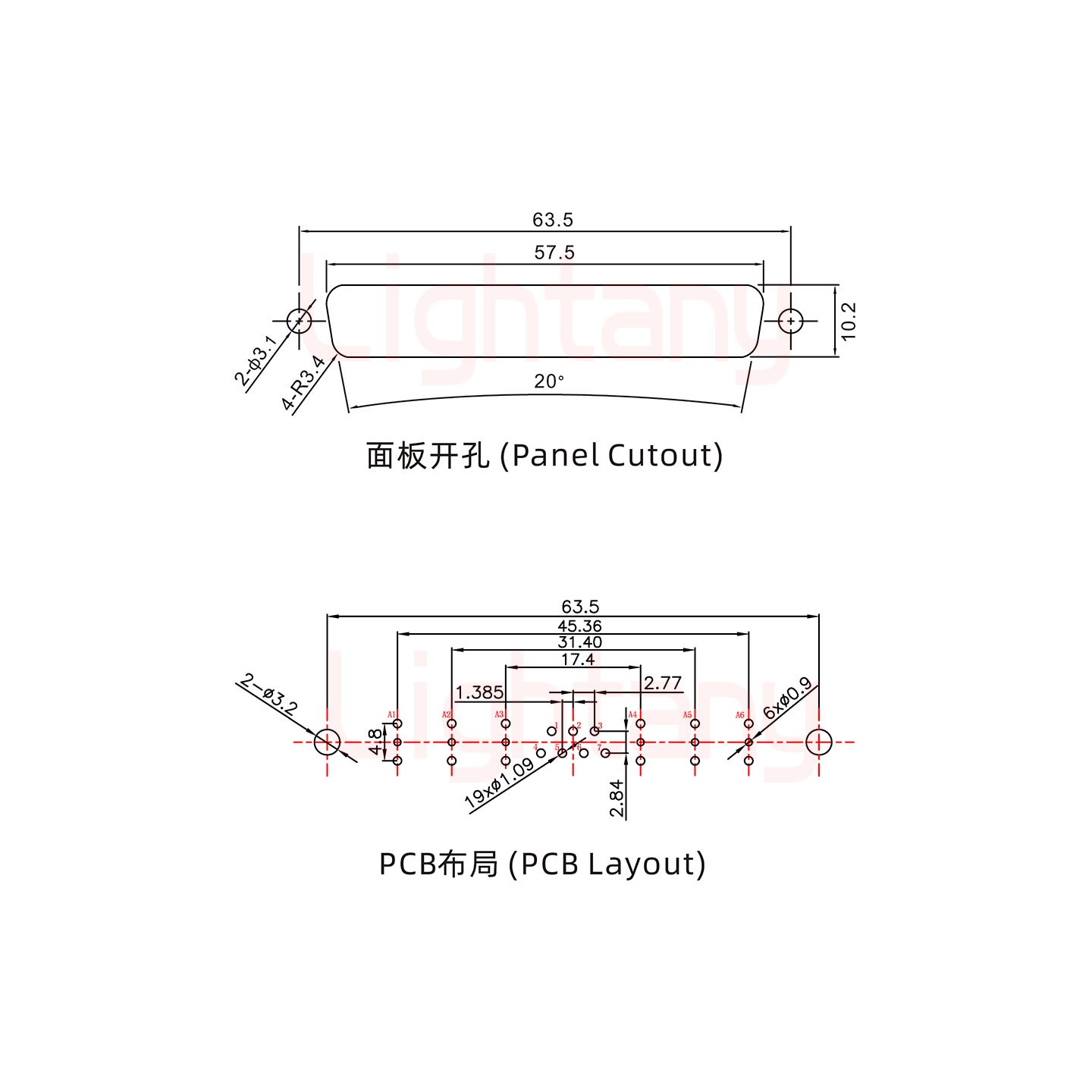 13W6A公PCB直插板/鉚魚(yú)叉7.0/射頻同軸75歐姆