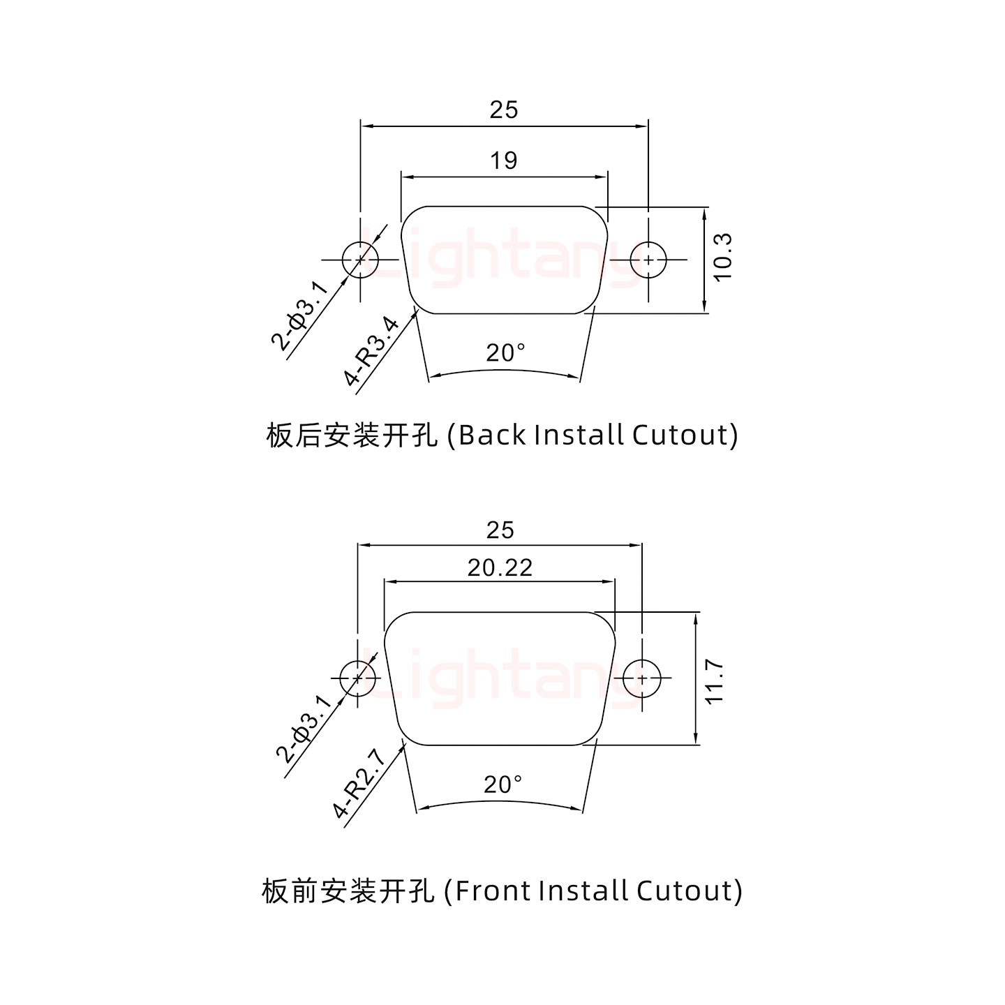 DB9 母 焊線(xiàn)式 光孔 車(chē)針