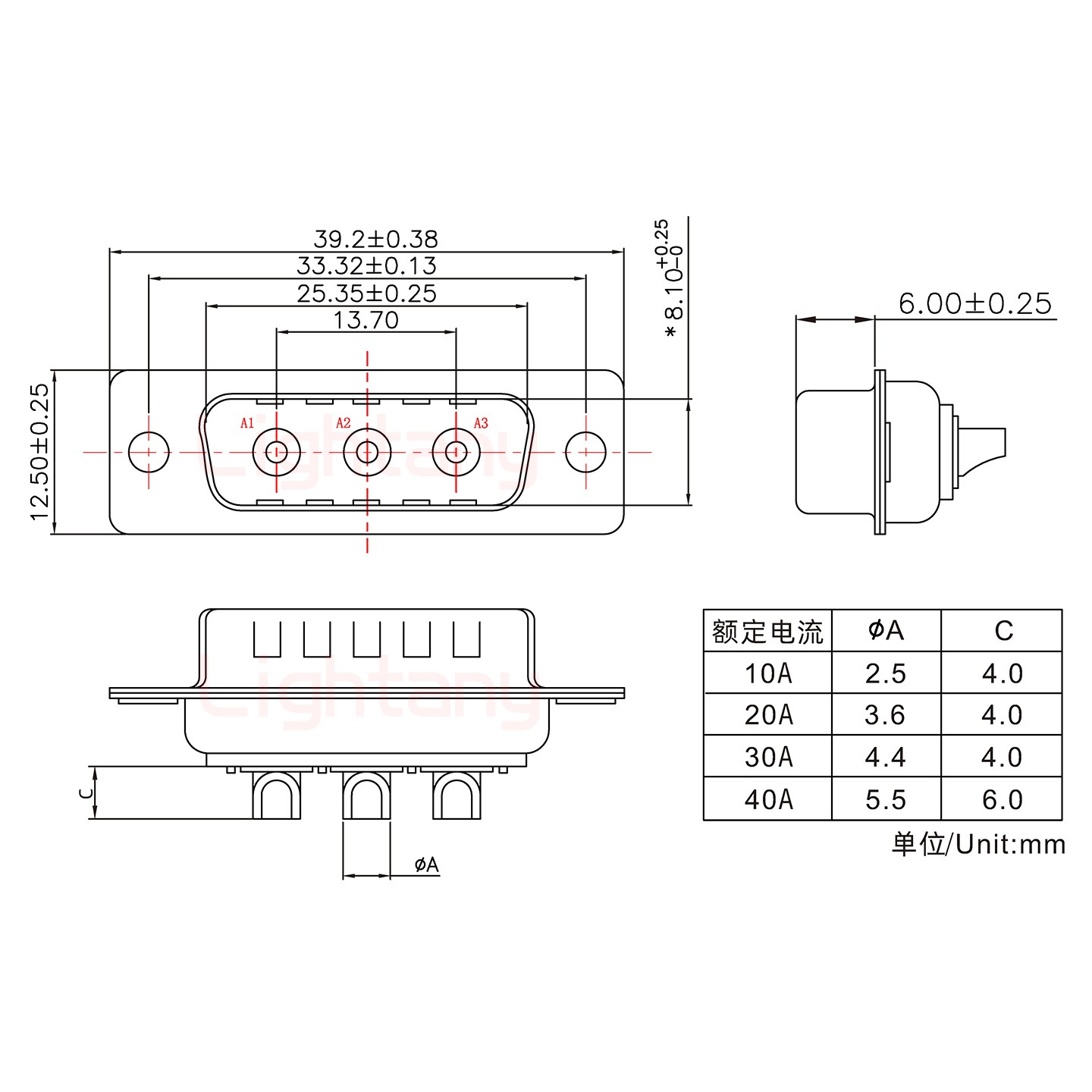 3W3公短體焊線40A+15P金屬外殼1679斜出線4~12mm