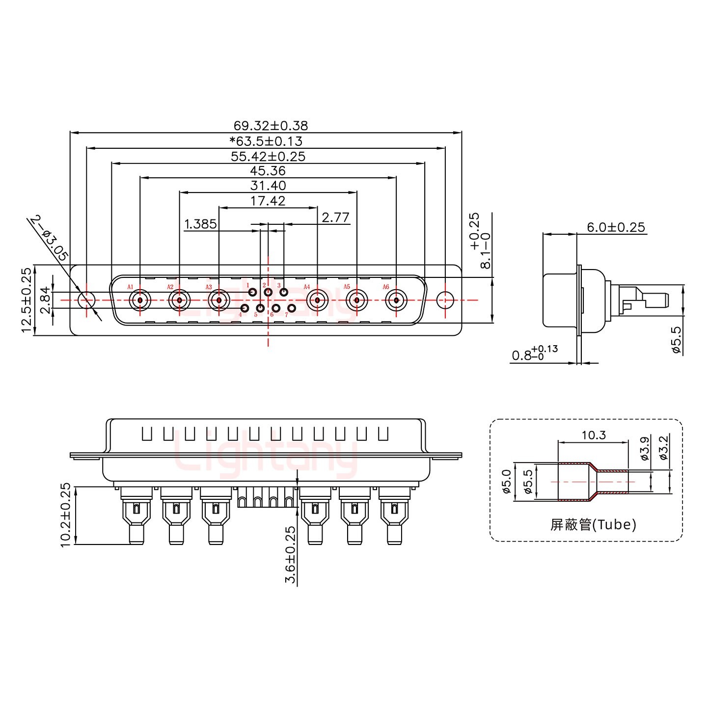 13W6A公頭焊線(xiàn)+防水接頭/線(xiàn)徑10~16mm/射頻同軸50歐姆