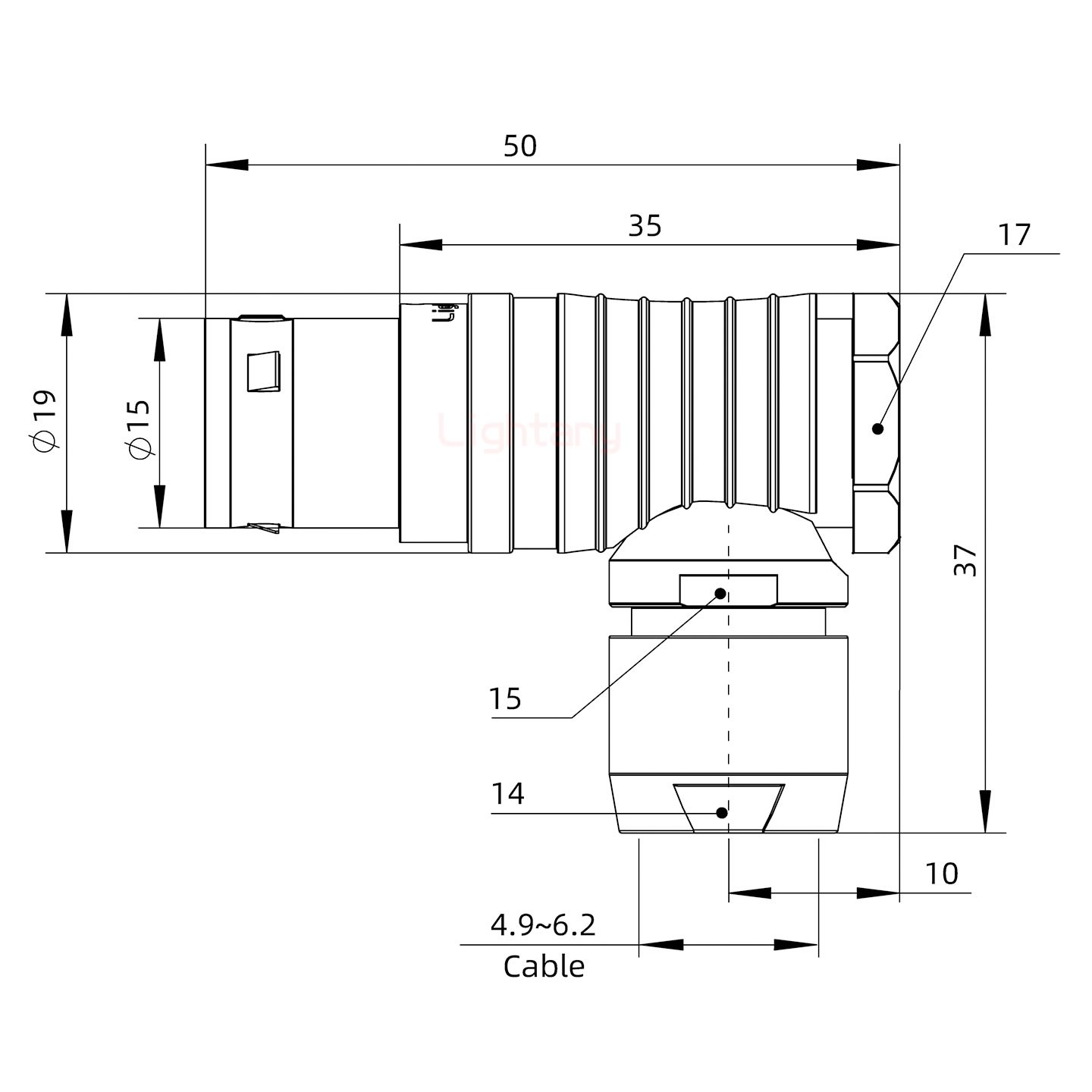 FHG.3B.006.CLAD62彎式插頭