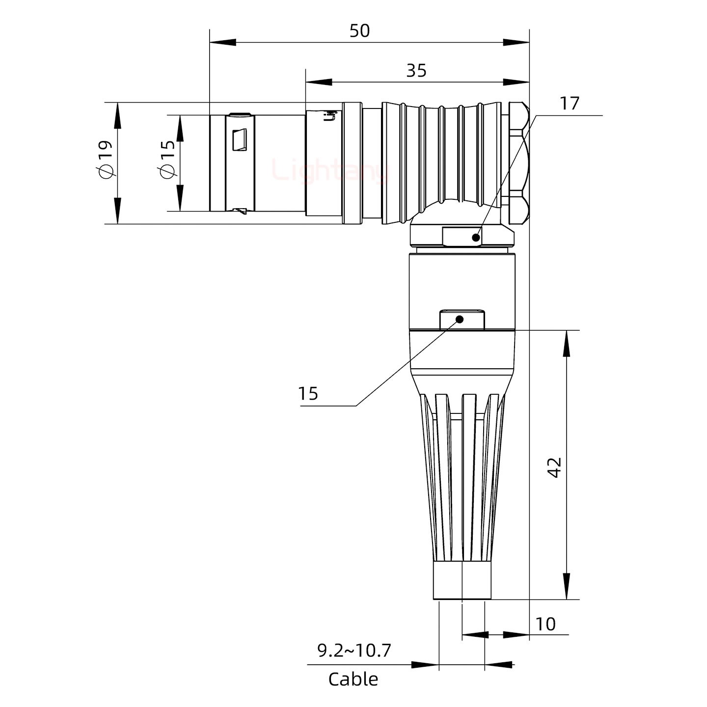FHG.3B.005.CLAD10Z帶護套彎式插頭