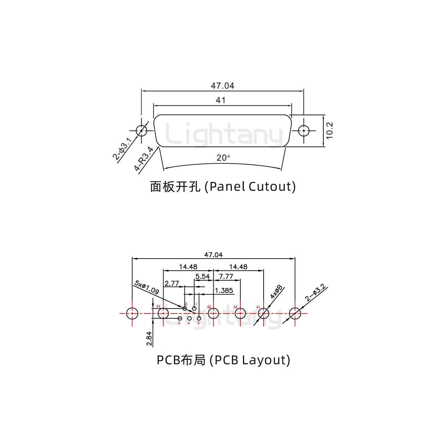 防水9W4母直插板/鉚魚(yú)叉/鎖螺絲/大電流40A