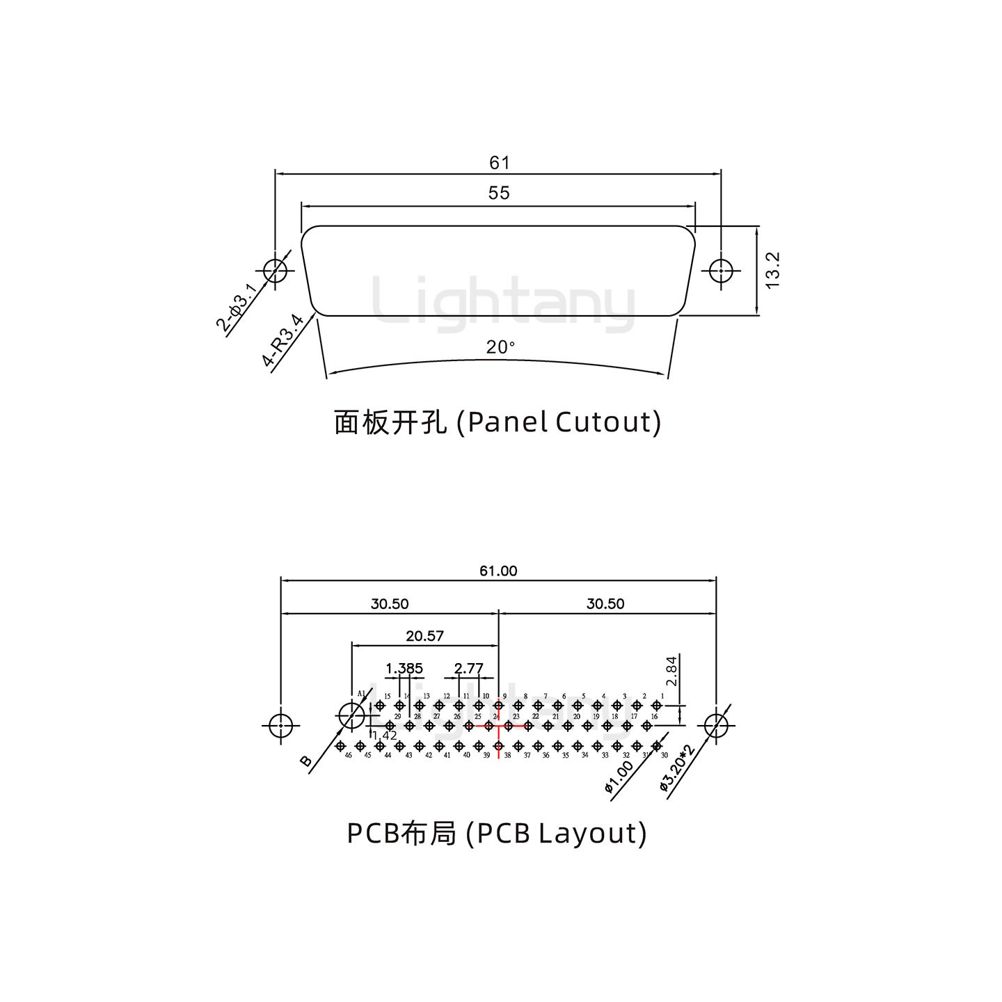 防水47W1母直插板/鉚魚(yú)叉/鎖螺絲/大電流40A