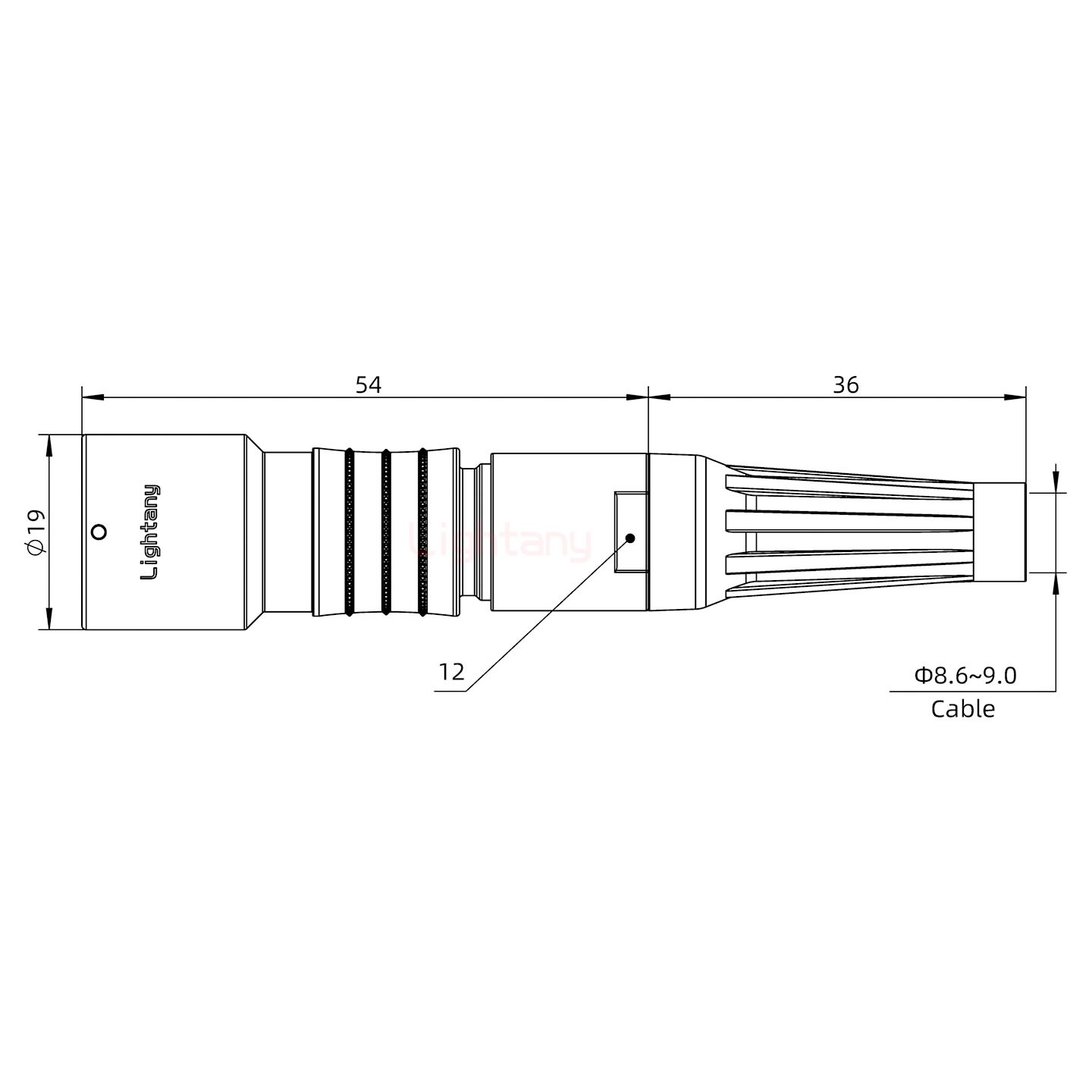 PHG.2K.032.CLLK90Z推拉自鎖帶護套浮動插座
